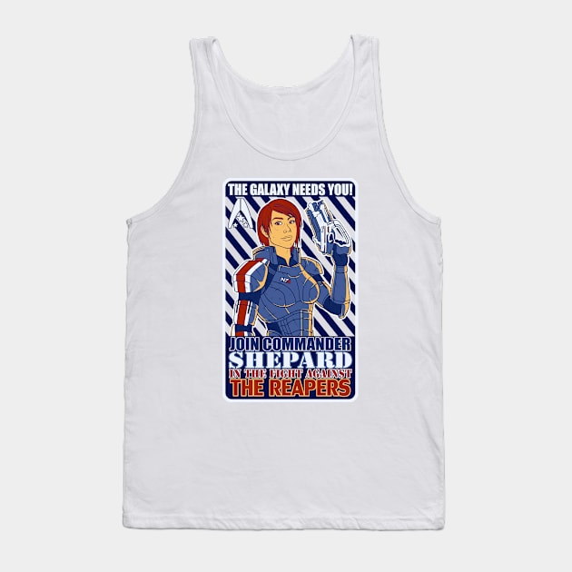 JOIN COMMANDER SHEPARD Tank Top by Lukael